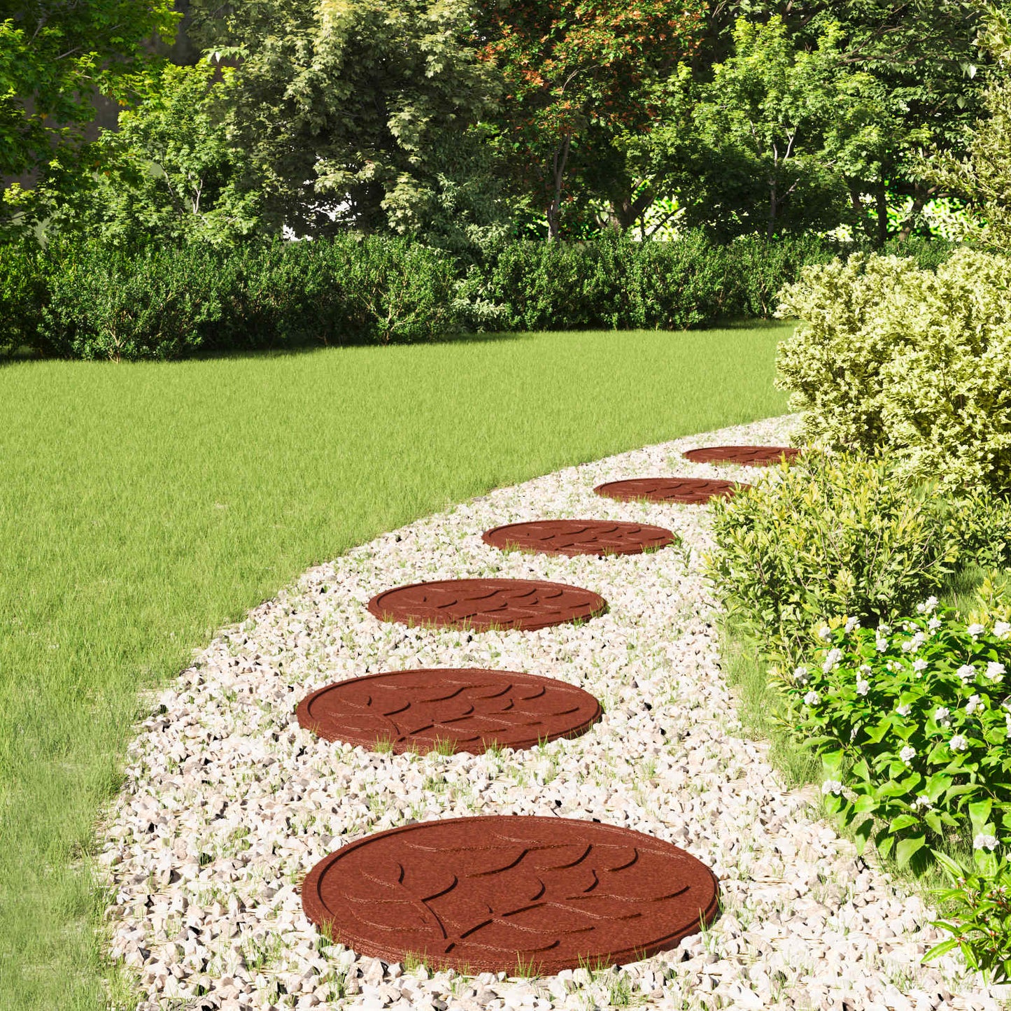 Stepping Stone 6 pcs Red Ø 44 x 2 cm Rubber