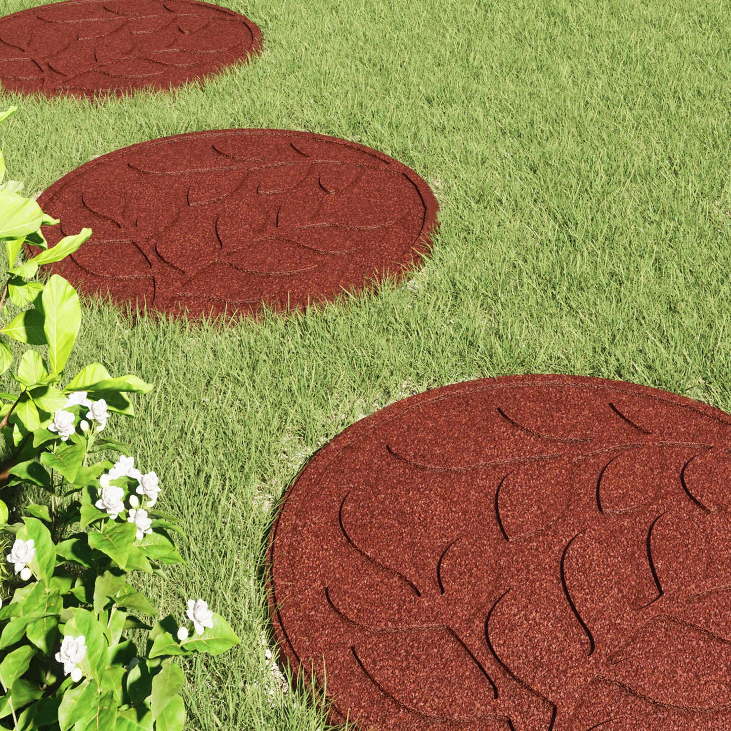 Stepping Stone 6 pcs Red Ø 44 x 2 cm Rubber