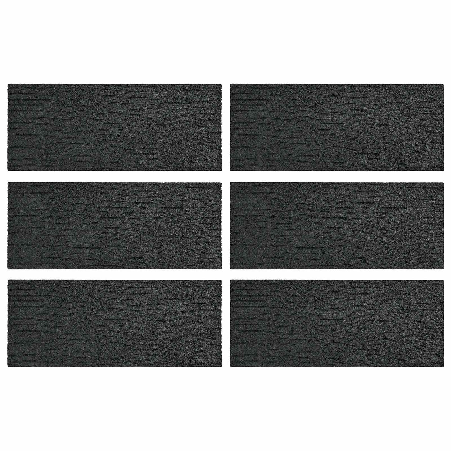 Stepping Stone 6 pcs Black 60.5 x 25 x 2 cm Rubber