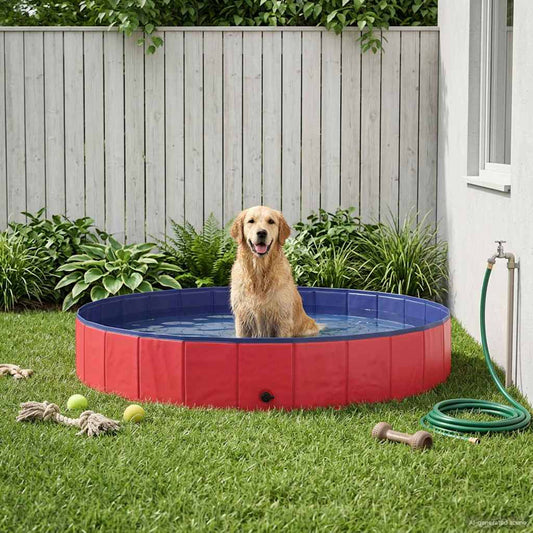 Dog Pool Ø200 x 30 cm Thick PVC Red