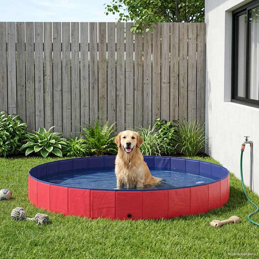 Dog Pool Ø300 x 38 cm Thick PVC Red