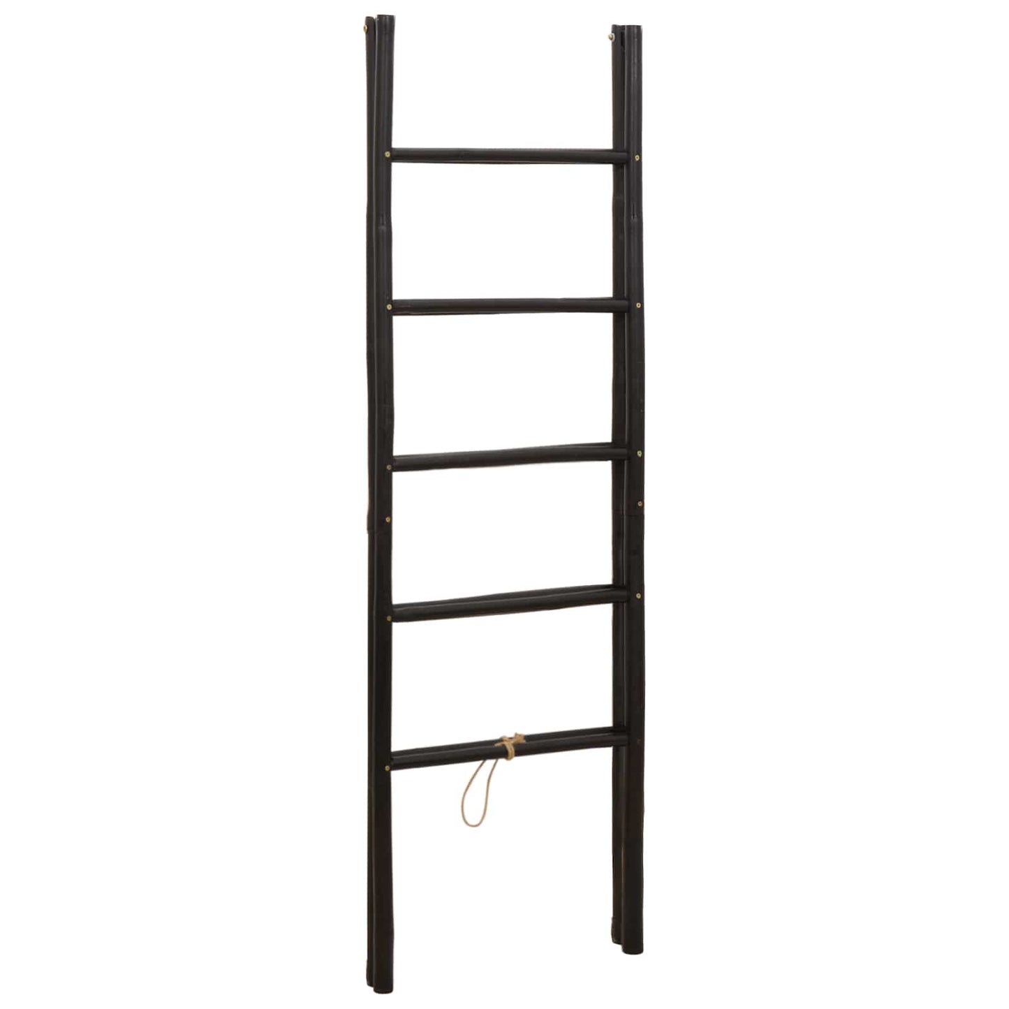 Double-Sided Blanket Ladder Black 50 x 50 x 159 cm Bamboo