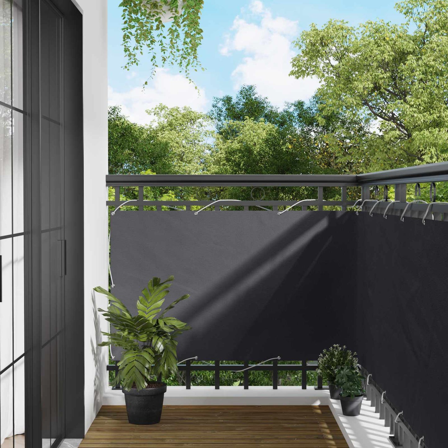 Balcony Screen 90 x 200 cm PU coated oxford alu