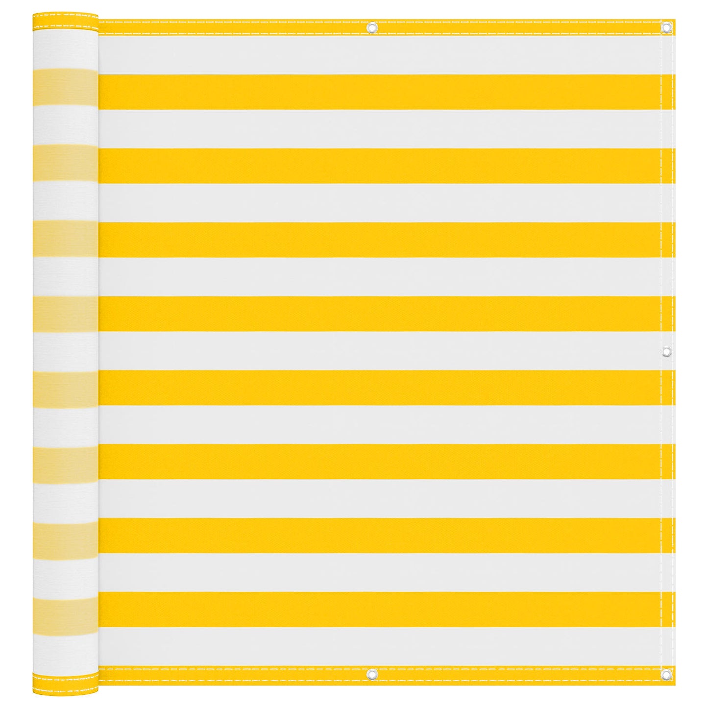 Balcony Screen Yellow and White 110 x 300 cm Oxford Fabric