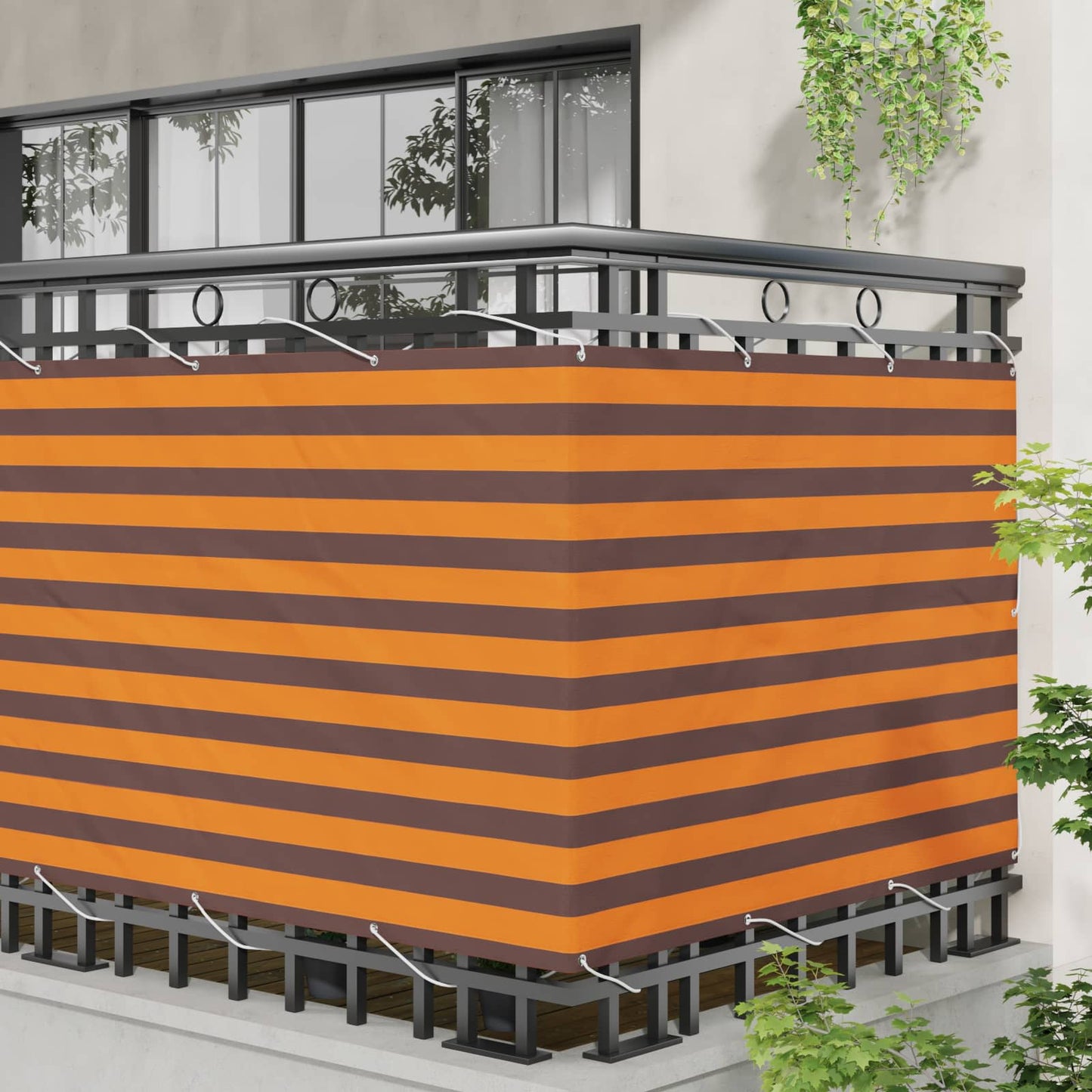 Balcony Screen Orange and Brown 120 x 200 cm