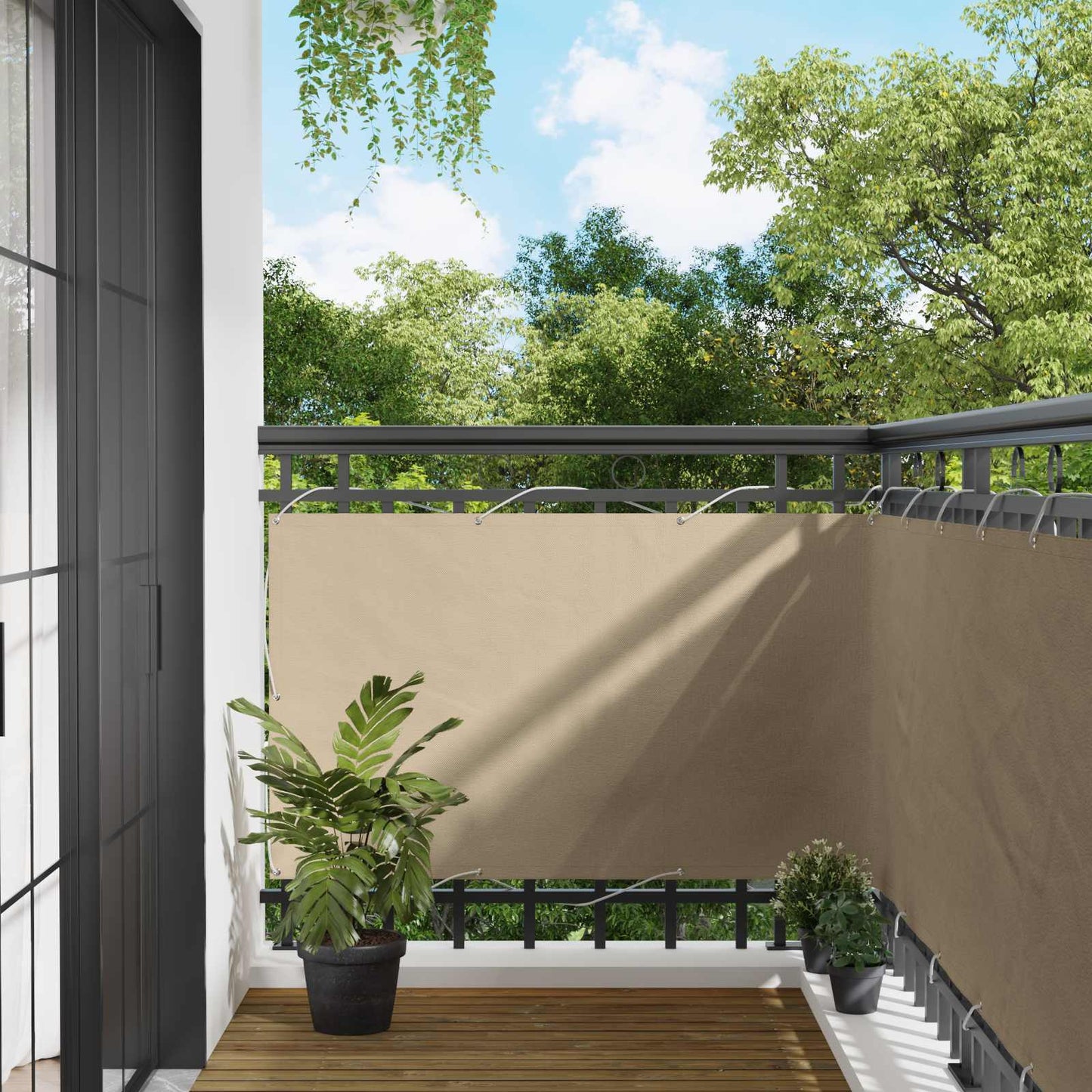 Balcony Screen 90 x 200 cm PU coated oxford alu