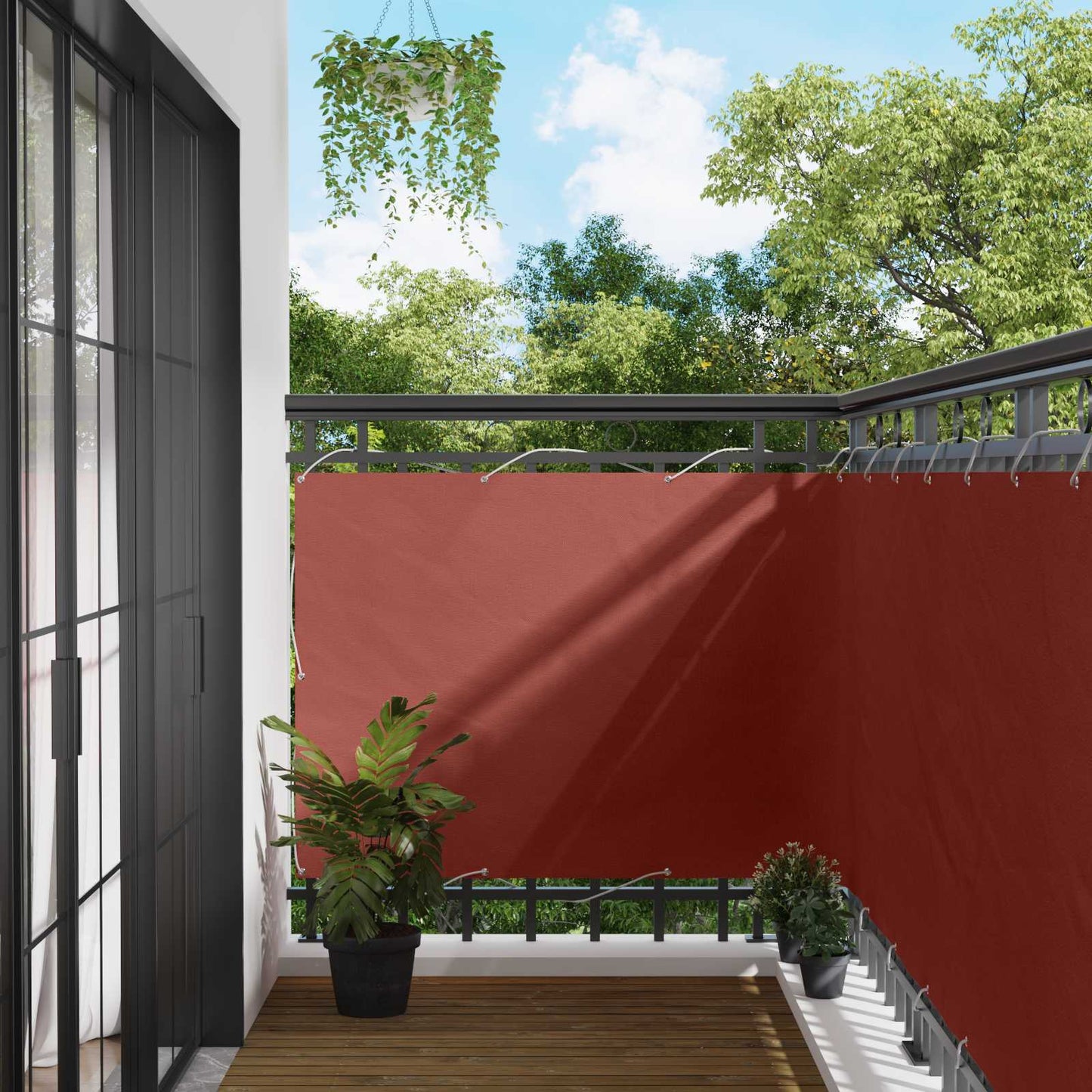 Balcony Screen Terracotta 110 x 500 cm Oxford Fabric