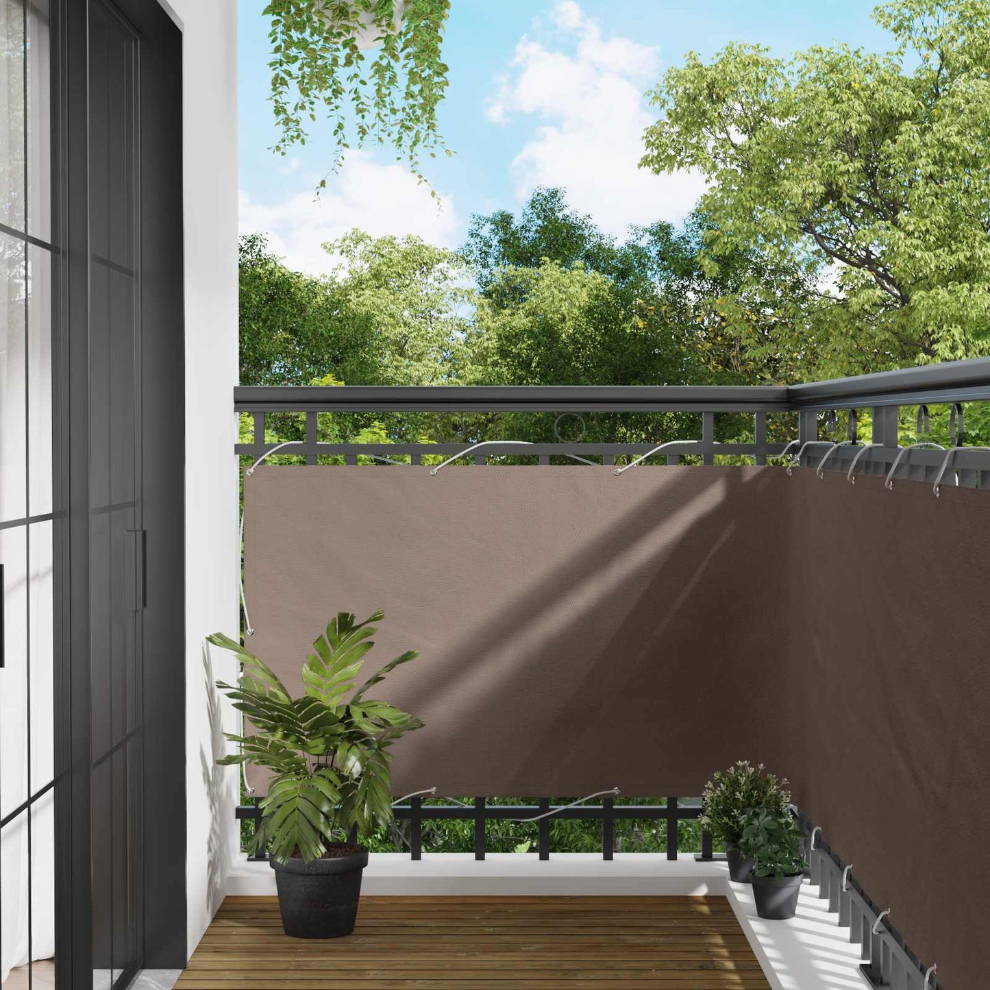 Balcony Screen 90 x 200 cm PU coated oxford alu