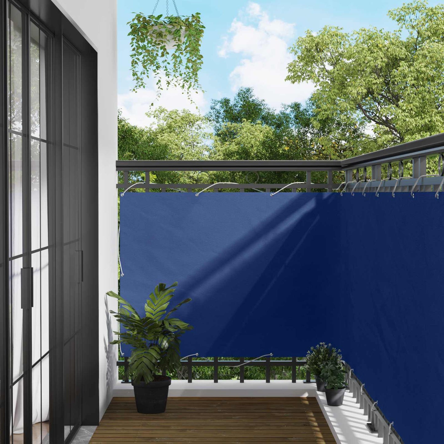 Balcony Screen Blue 110 x 500 cm Oxford Fabric