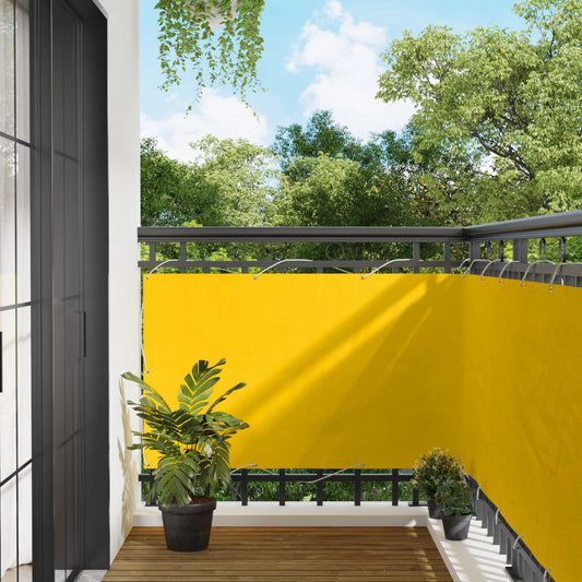 Balcony Screen Yellow 100 x 800 cm Oxford Fabric