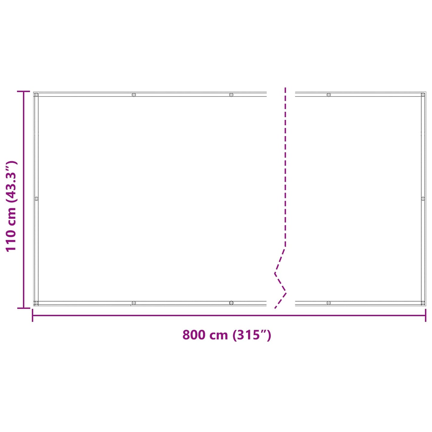 Balcony Screen Yellow 110 x 800 cm Oxford Fabric