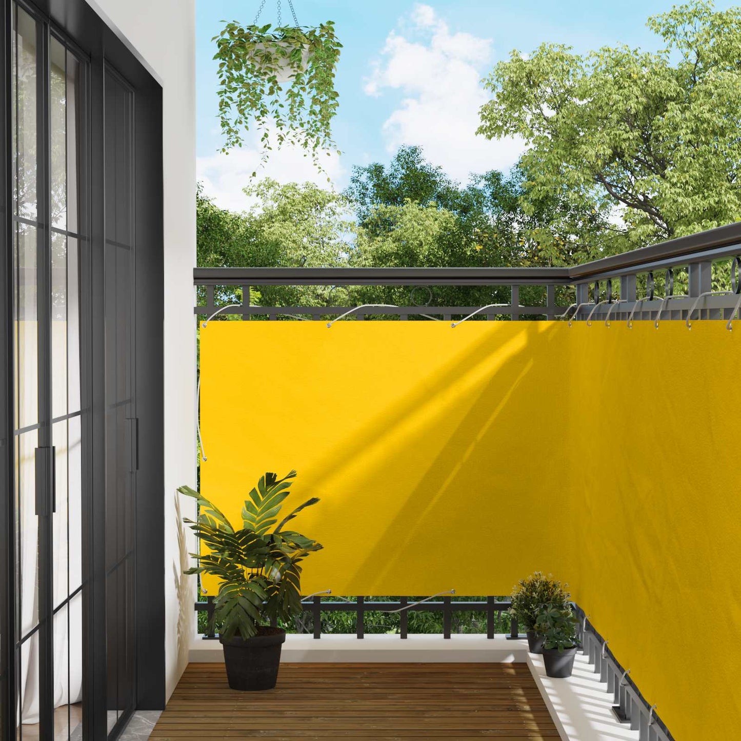 Balcony Screen Yellow 110 x 1000 cm Oxford Fabric