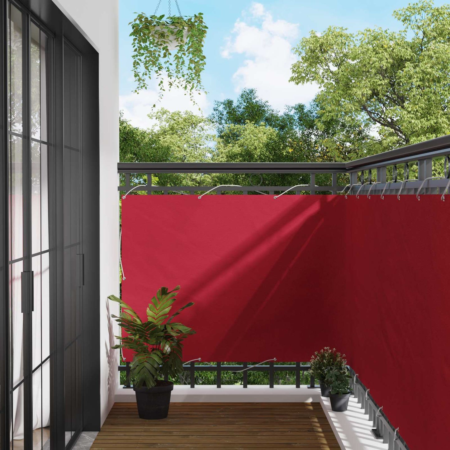 Balcony Screen Red 110 x 1000 cm Oxford Fabric