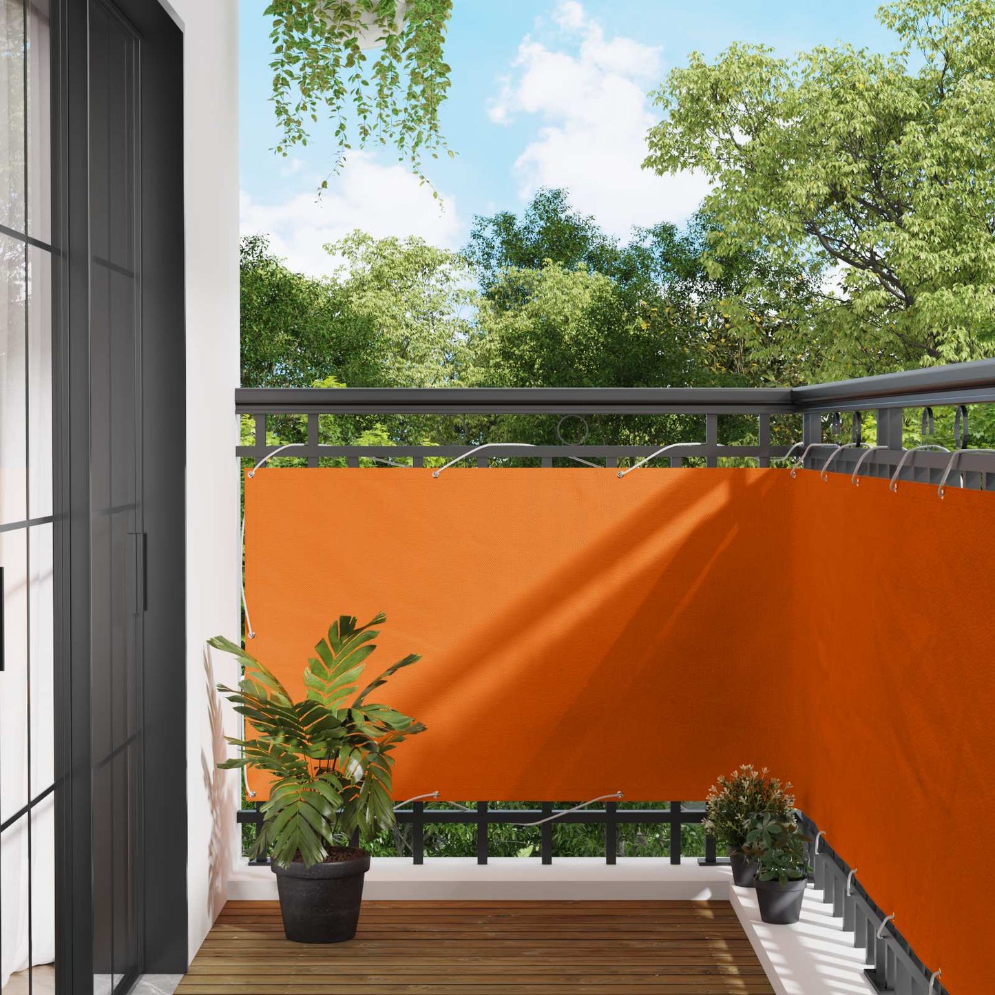 Balcony Screen Orange 100 x 300 cm Oxford Fabric