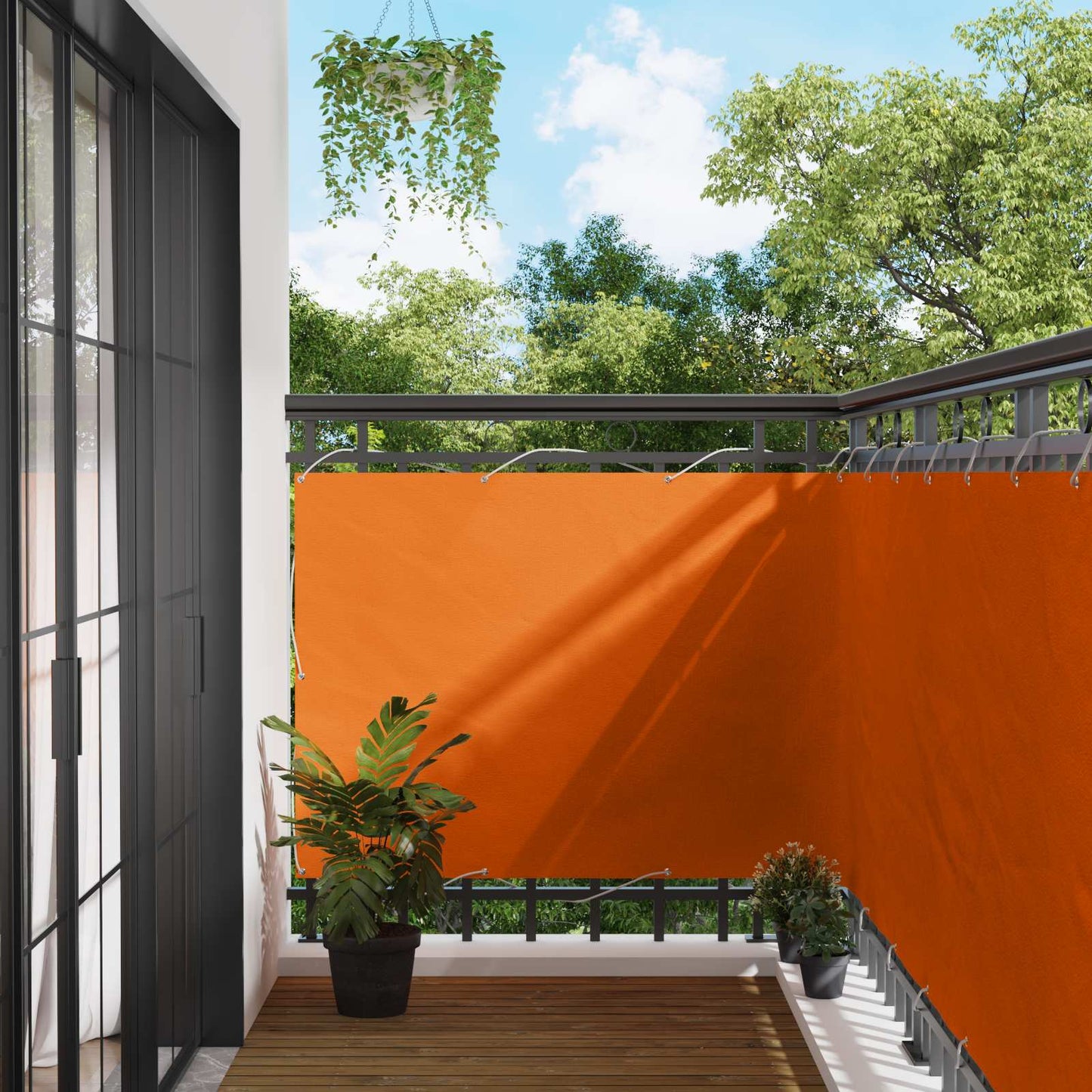 Balcony Screen Orange 110 x 300 cm Oxford Fabric
