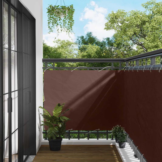 Balcony Screen Brown 120 x 200 cm Oxford Fabric