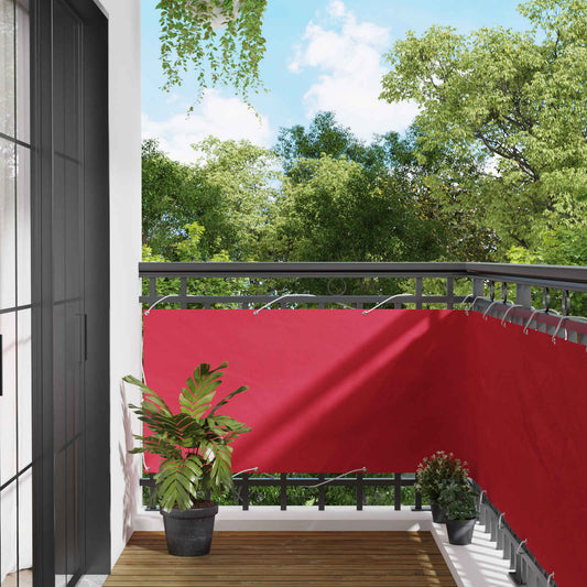 Balcony Screen Burgundy 75 x 500 cm PU coated oxford alu