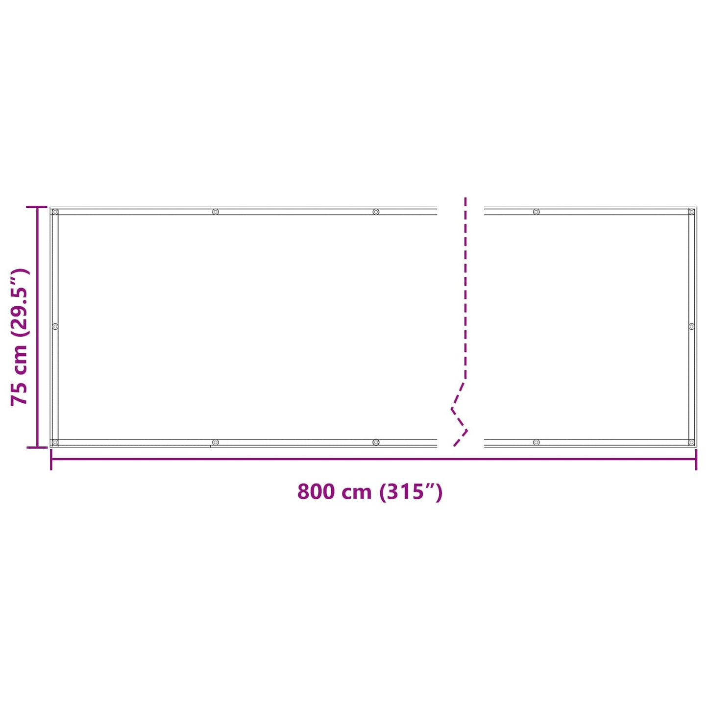 Balcony Screen Burgundy 75 x 800 cm PU coated oxford alu