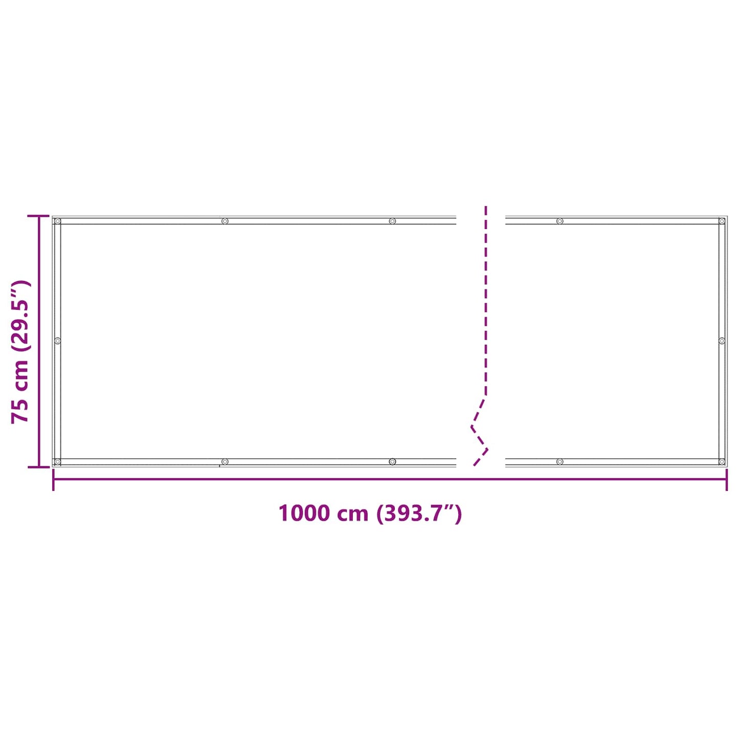 Balcony Screen Burgundy 75 x 1000 cm PU coated oxford alu