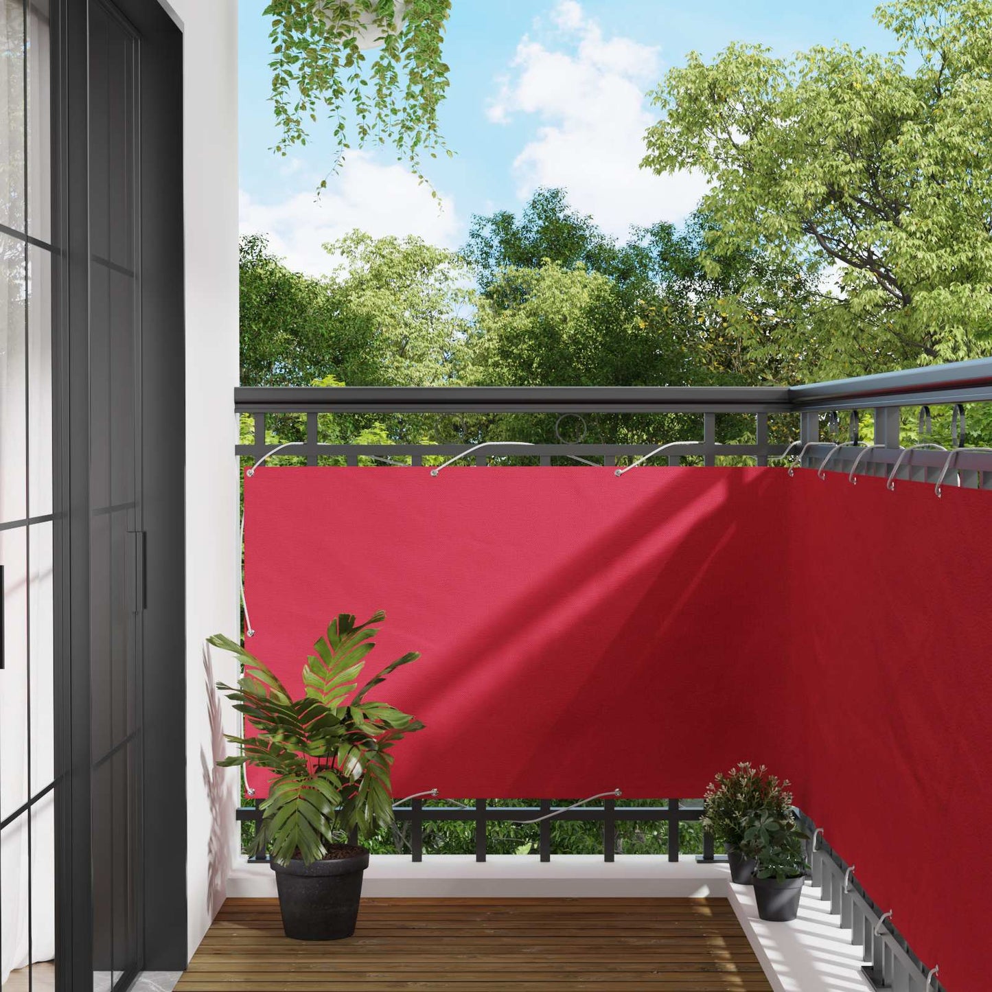 Balcony Screen Burgundy 100 x 700 cm Oxford Fabric