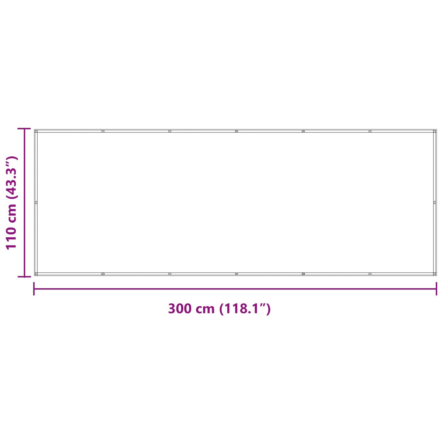 Balcony Screen Burgundy 110 x 300 cm Oxford Fabric