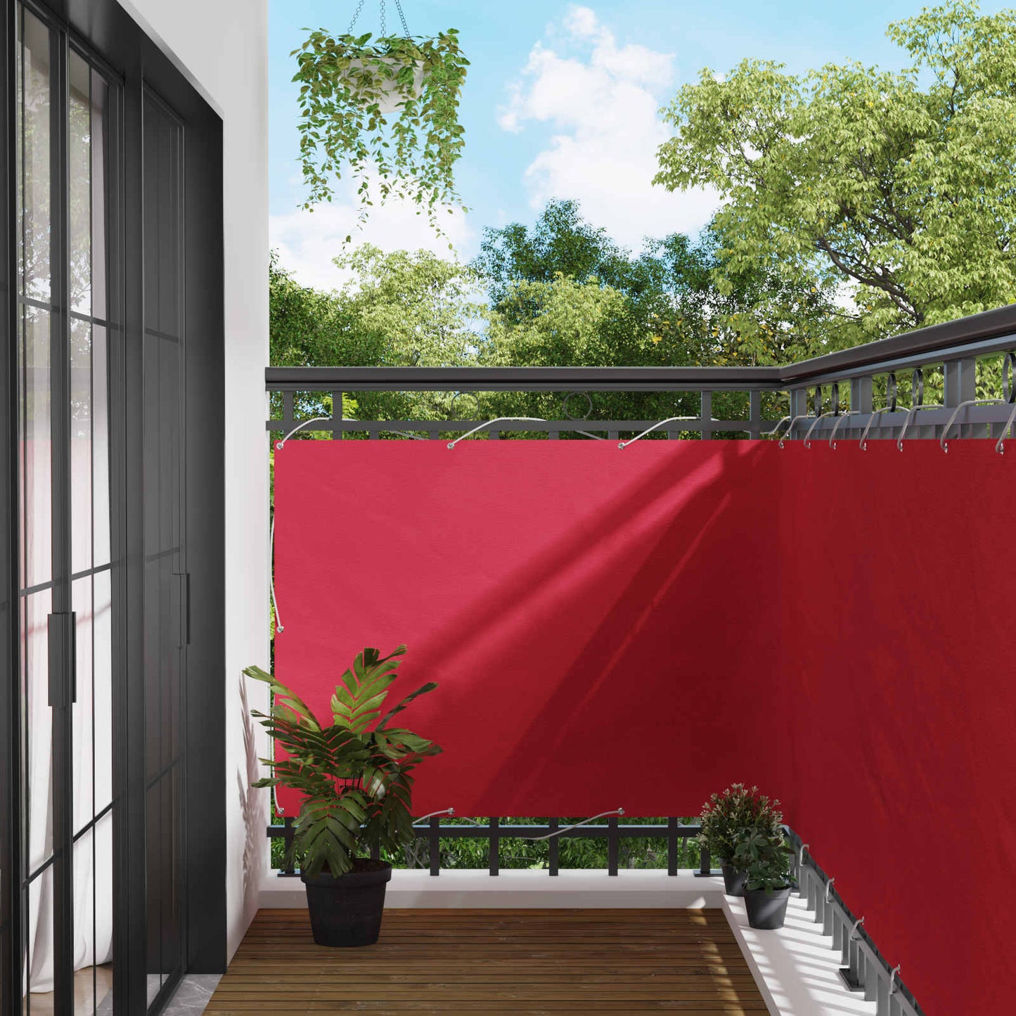 Balcony Screen Burgundy 110 x 1000 cm Oxford Fabric