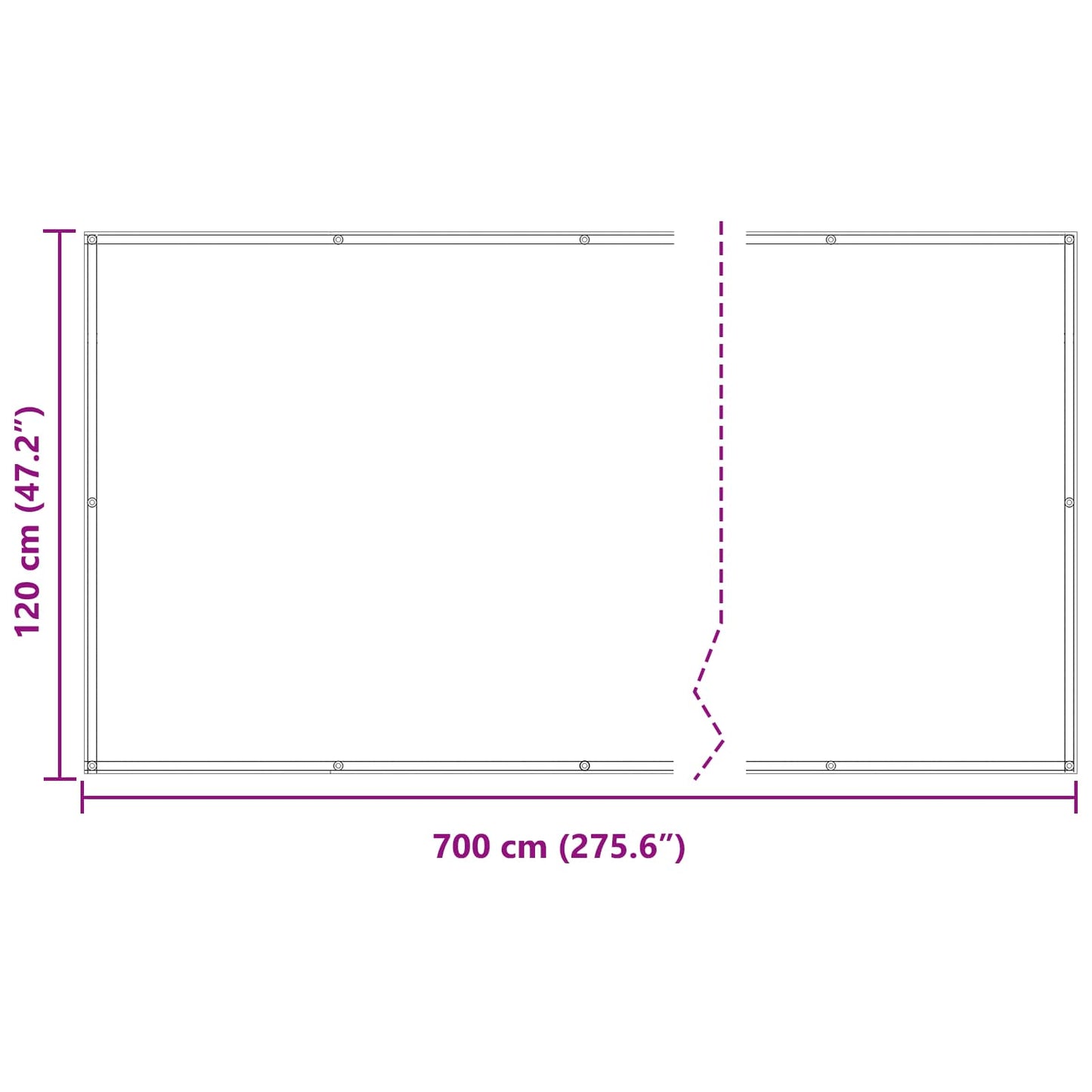 Balcony Screen Light Grey and White 120 x 700 cm