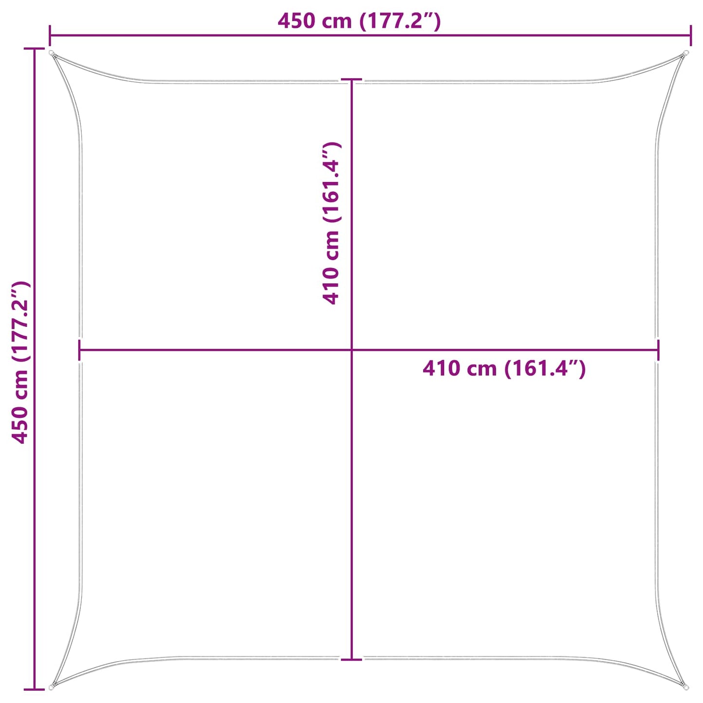 Sun Shade Sail Orange and Brown 4.5 x 4.5 m