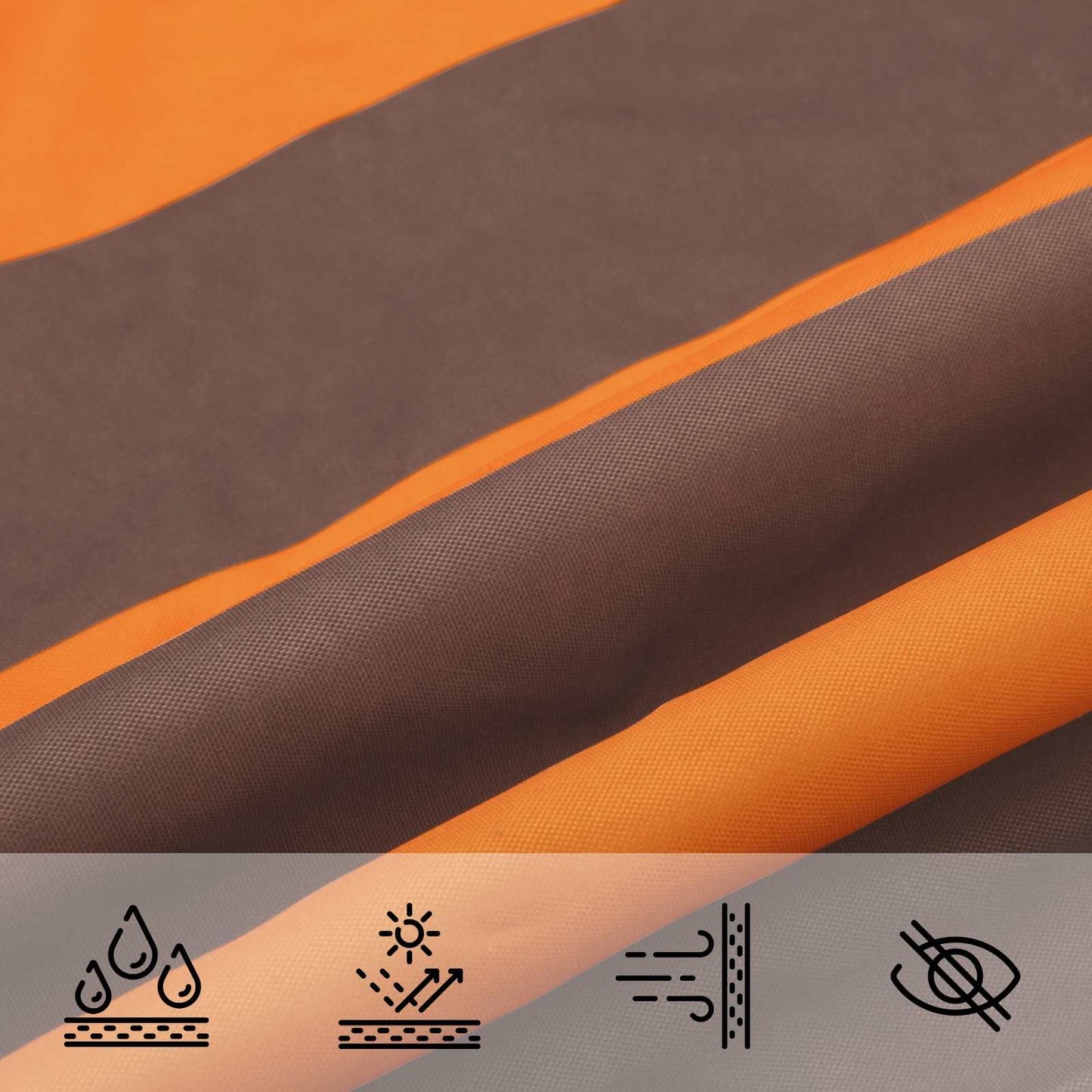 Sun Shade Sail Orange and Brown 5 x 5 m 100% Polyester Oxford