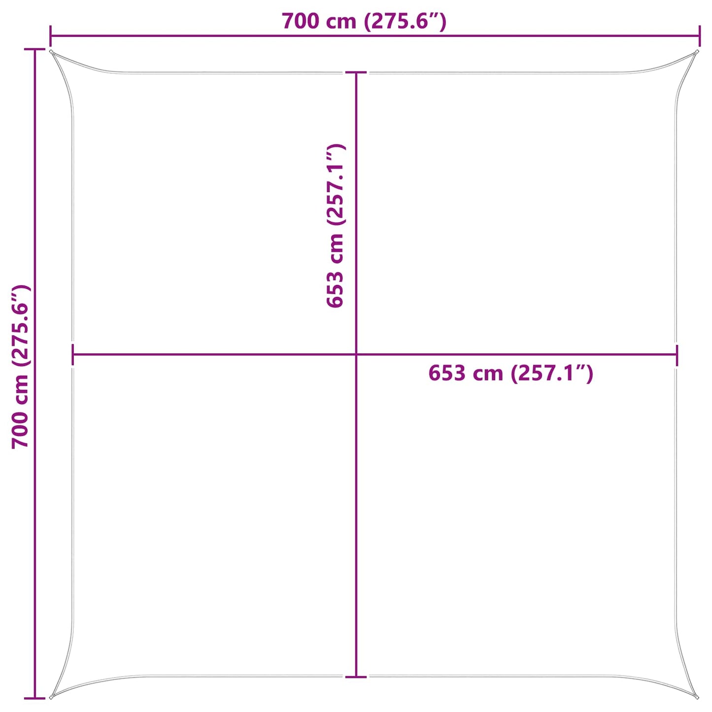 Sun Shade Sail Orange and Brown 7 x 7 m 100% Polyester Oxford