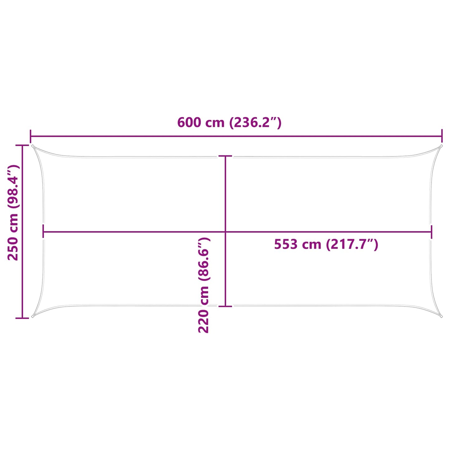 Sun Shade Sail Terracotta 6 x 2.5 m 100% Polyester Oxford