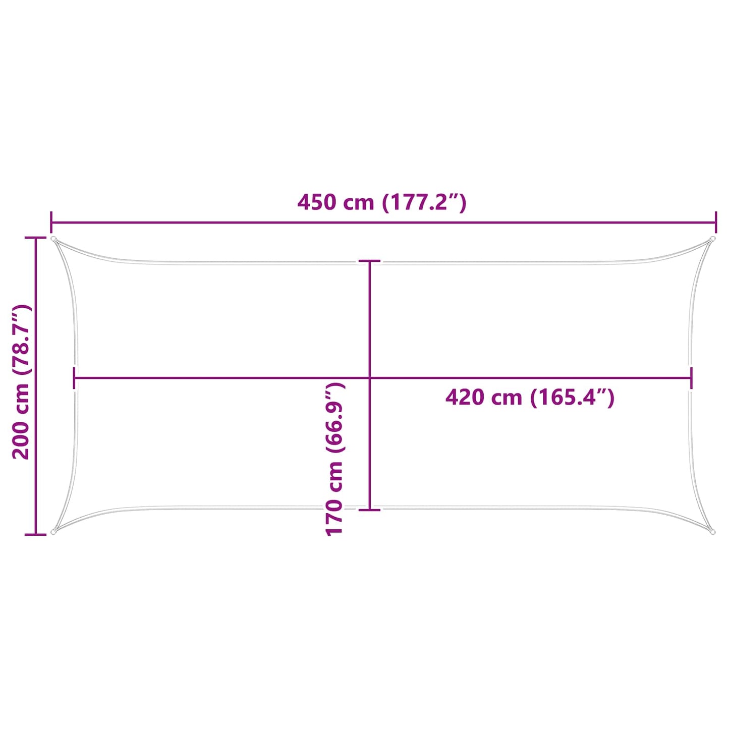 Sun Shade Sail Orange and Brown 4,5 x 2 m 100% Polyester Oxford