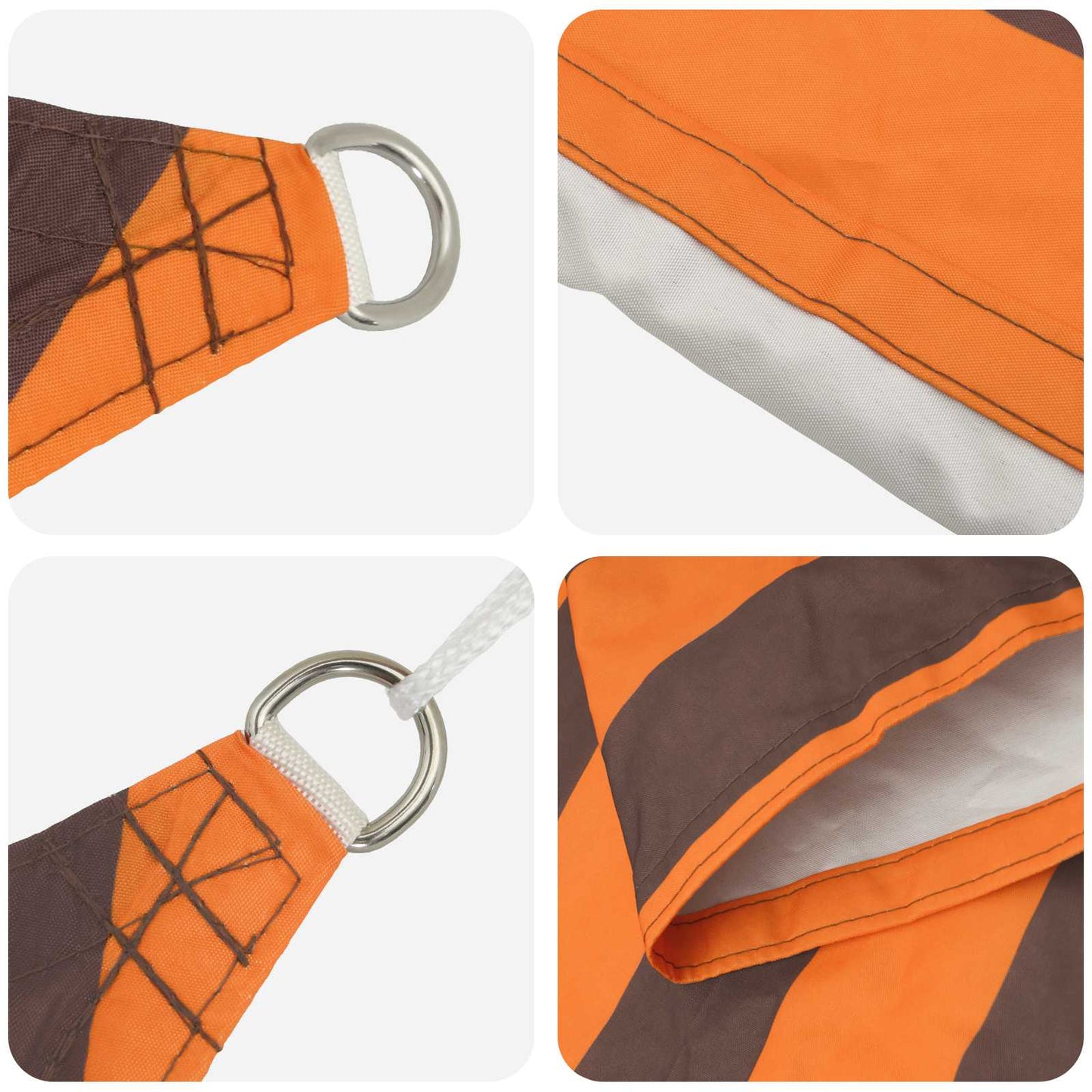 Sun Shade Sail Orange and Brown 5 x 3 m 100% Polyester Oxford