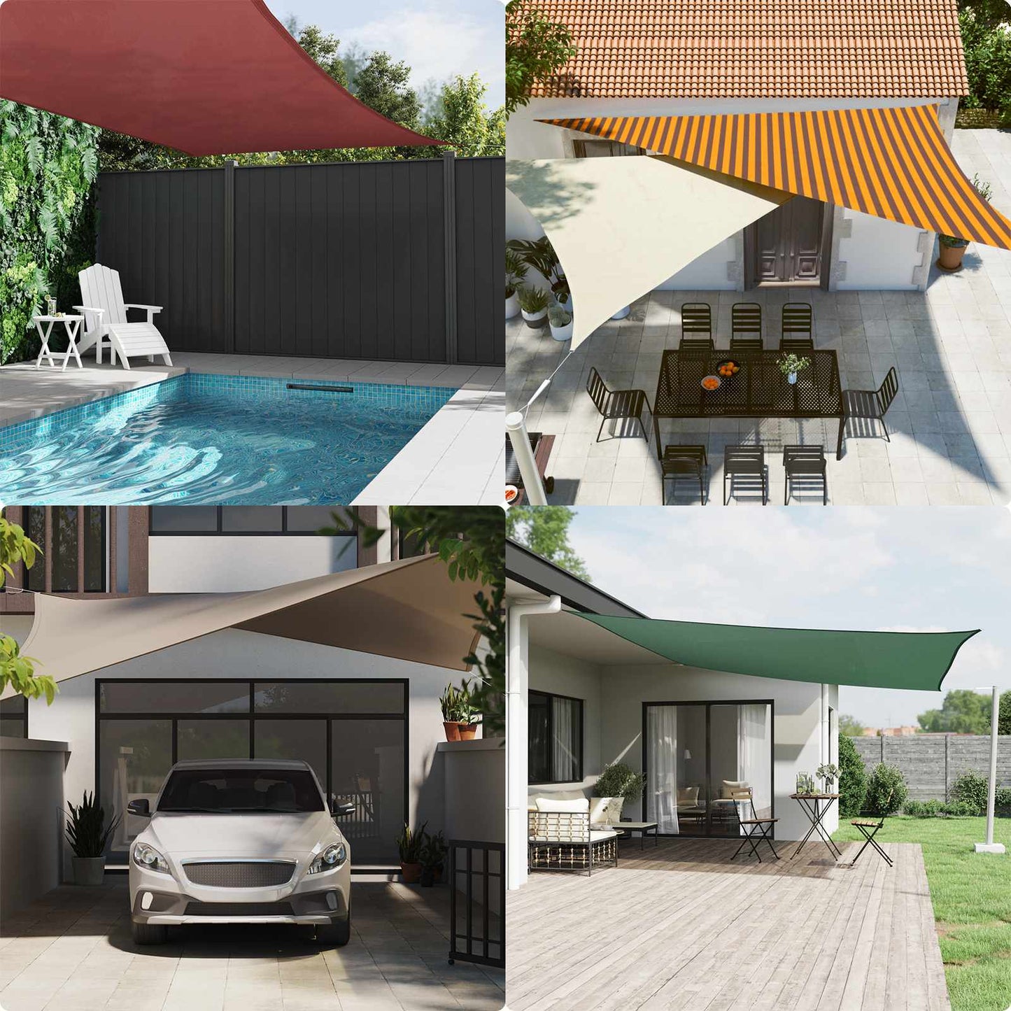 Sun Shade Sail Orange and Brown 6 x 5 m 100% Polyester Oxford