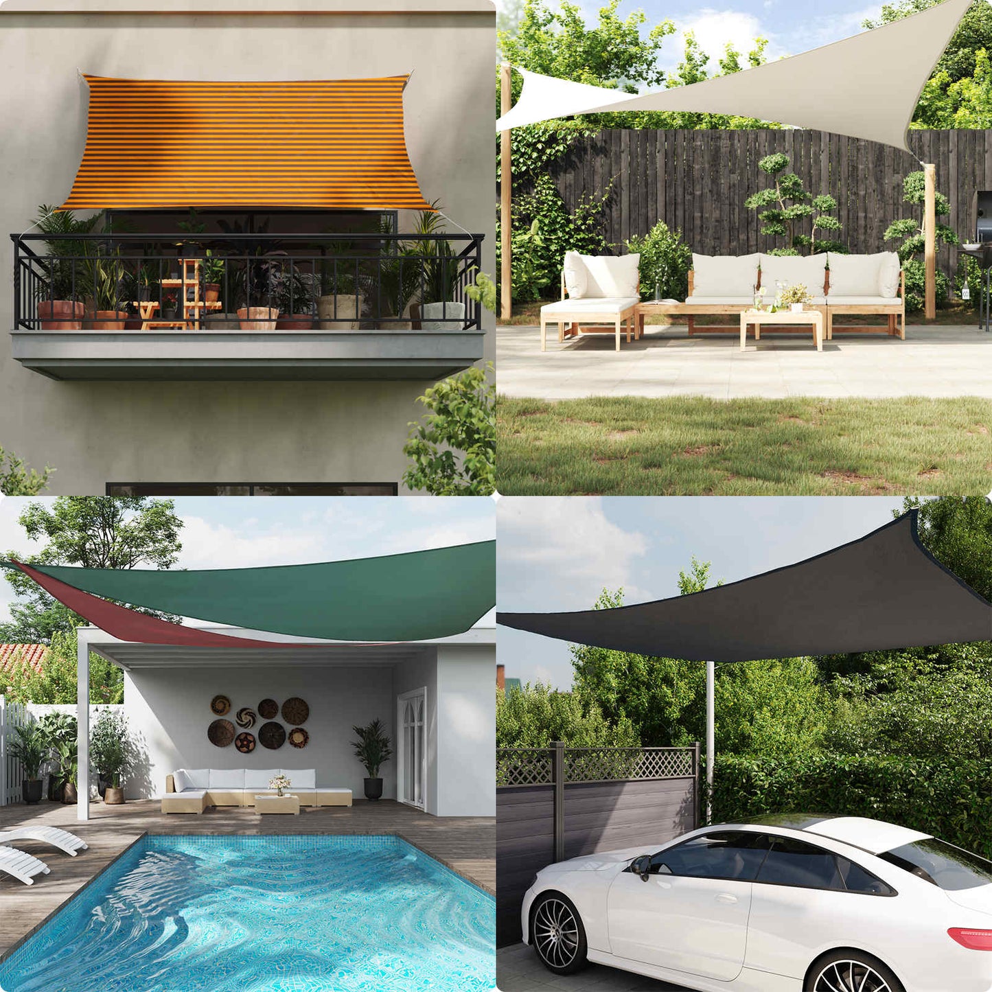 Sun Shade Sail Orange and Brown 7 x 5 m 100% Polyester Oxford