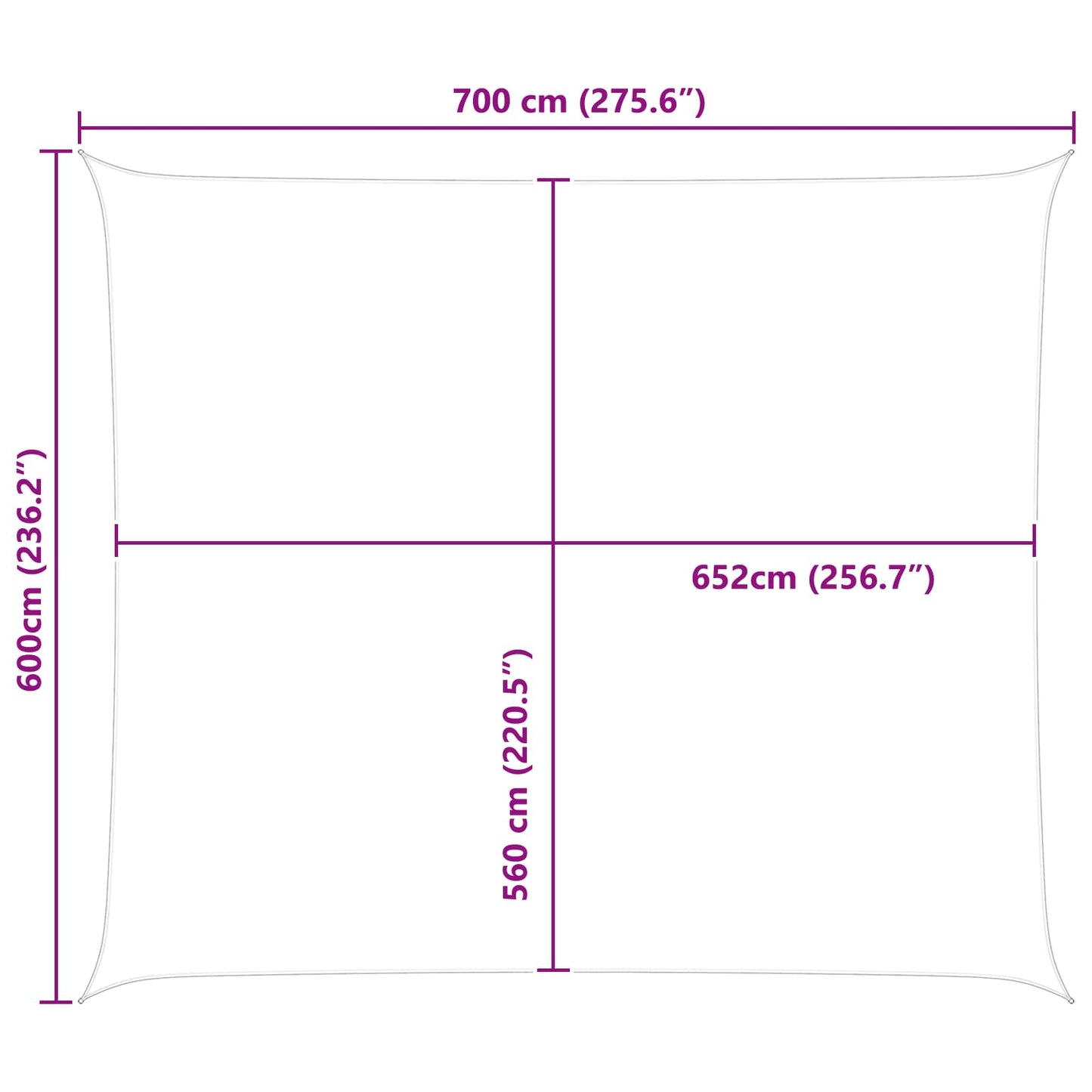 Sun Shade Sail Orange and Brown 7 x 6 m 100% Polyester Oxford