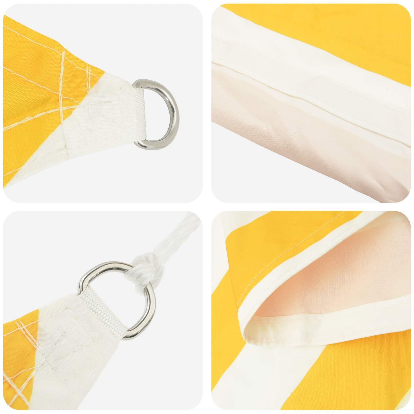 Sun Shade Sail Yellow and White 6 x 2 m 100% Polyester Oxford