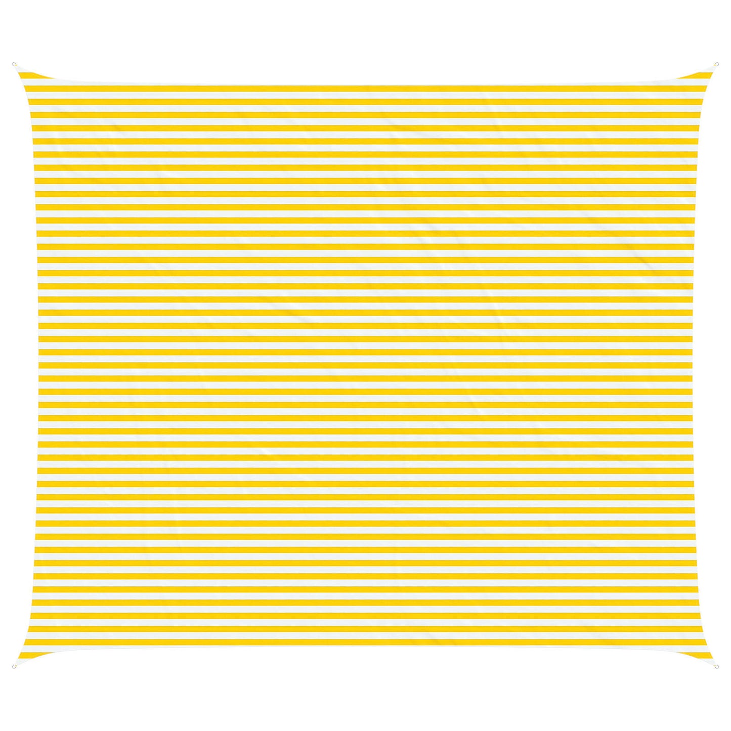 Sun Shade Sail Yellow and White 7 x 6 m 100% Polyester Oxford