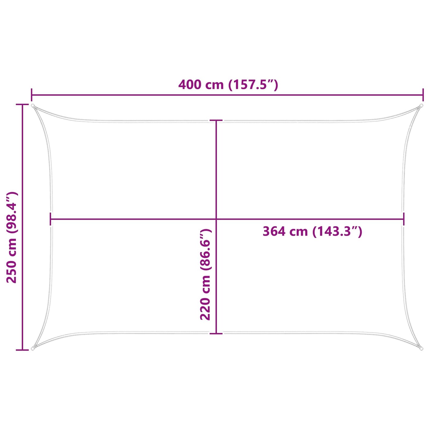 Sun Shade Sail Blue and White 4 x 2.5 m 100% Polyester Oxford