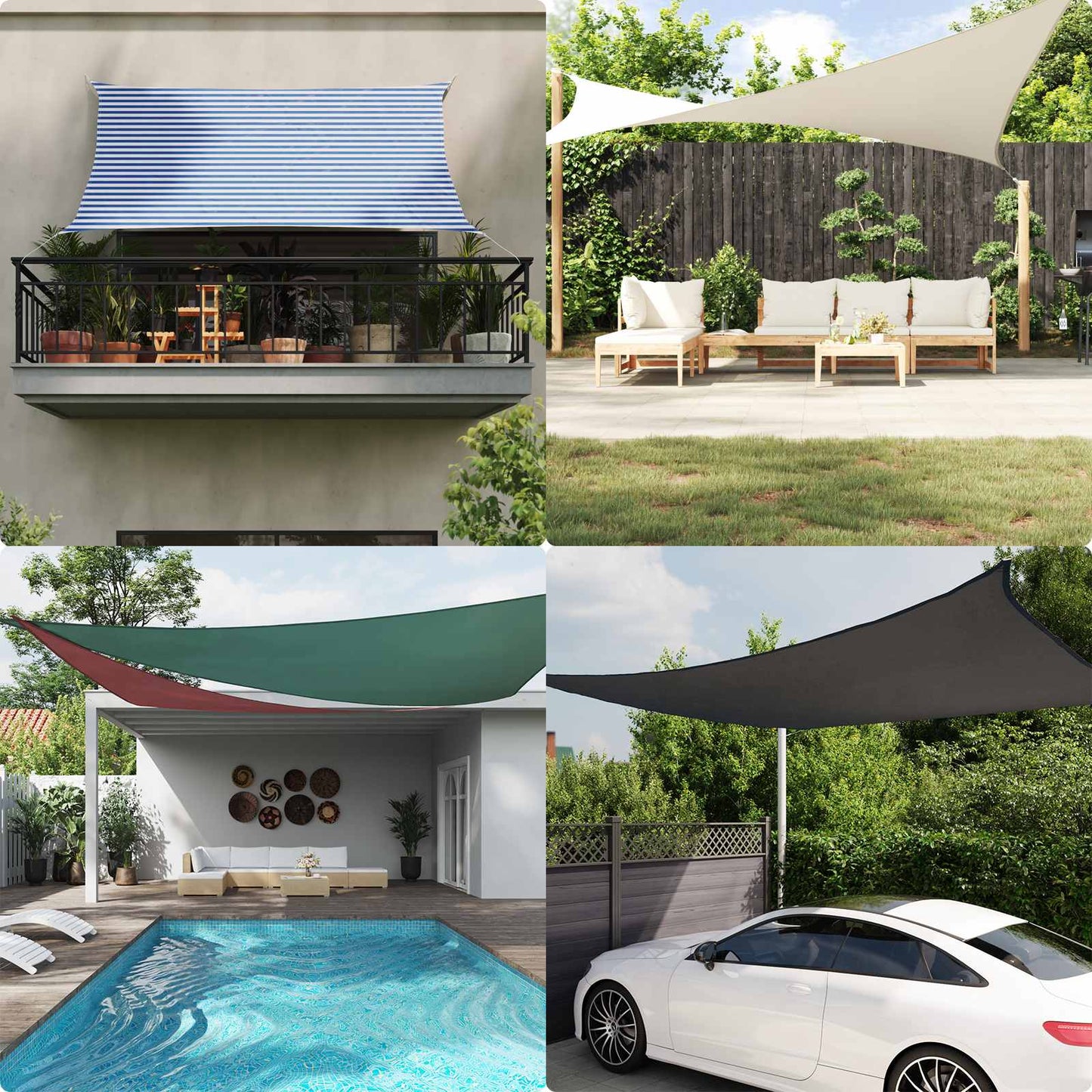 Sun Shade Sail Blue and White 5 x 2,5 m 100% Polyester Oxford