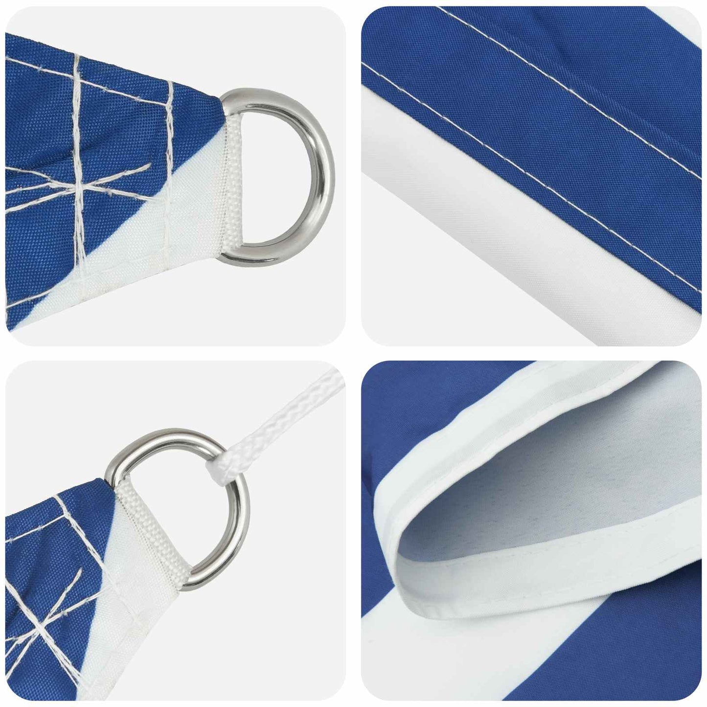 Sun Shade Sail Blue and White 4 x 3 m 100% Polyester Oxford