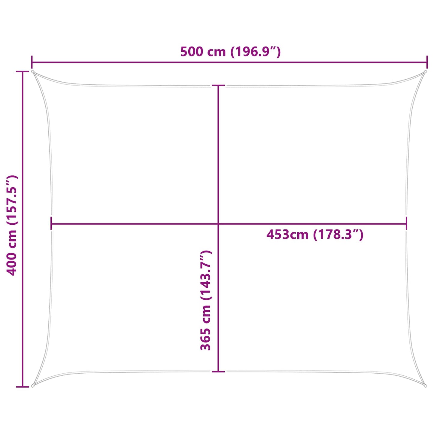 Sun Shade Sail Blue and White 5 x 4 m 100% Polyester Oxford