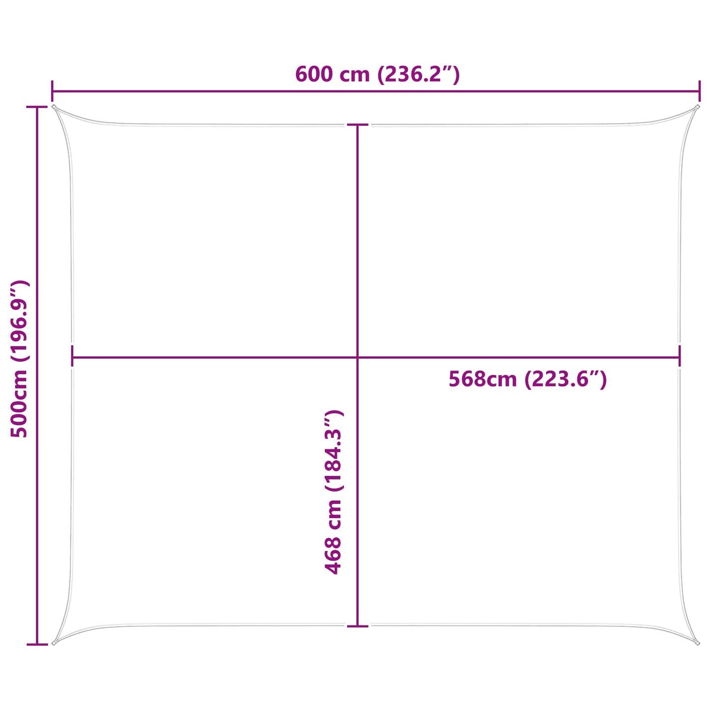 Sun Shade Sail Blue and White 6 x 5 m 100% Polyester Oxford