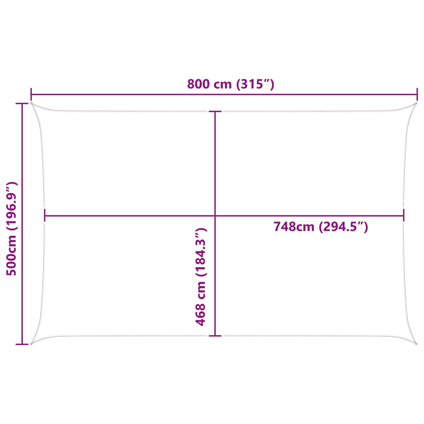 Sun Shade Sail Blue and White 8 x 5 m 100% Polyester Oxford