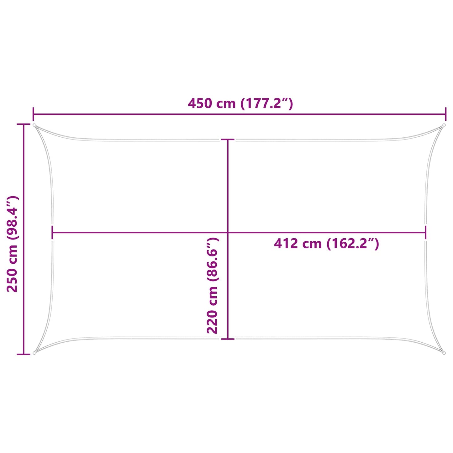 Sun Shade Sail Light Grey and White 4,5 x 2,5 m