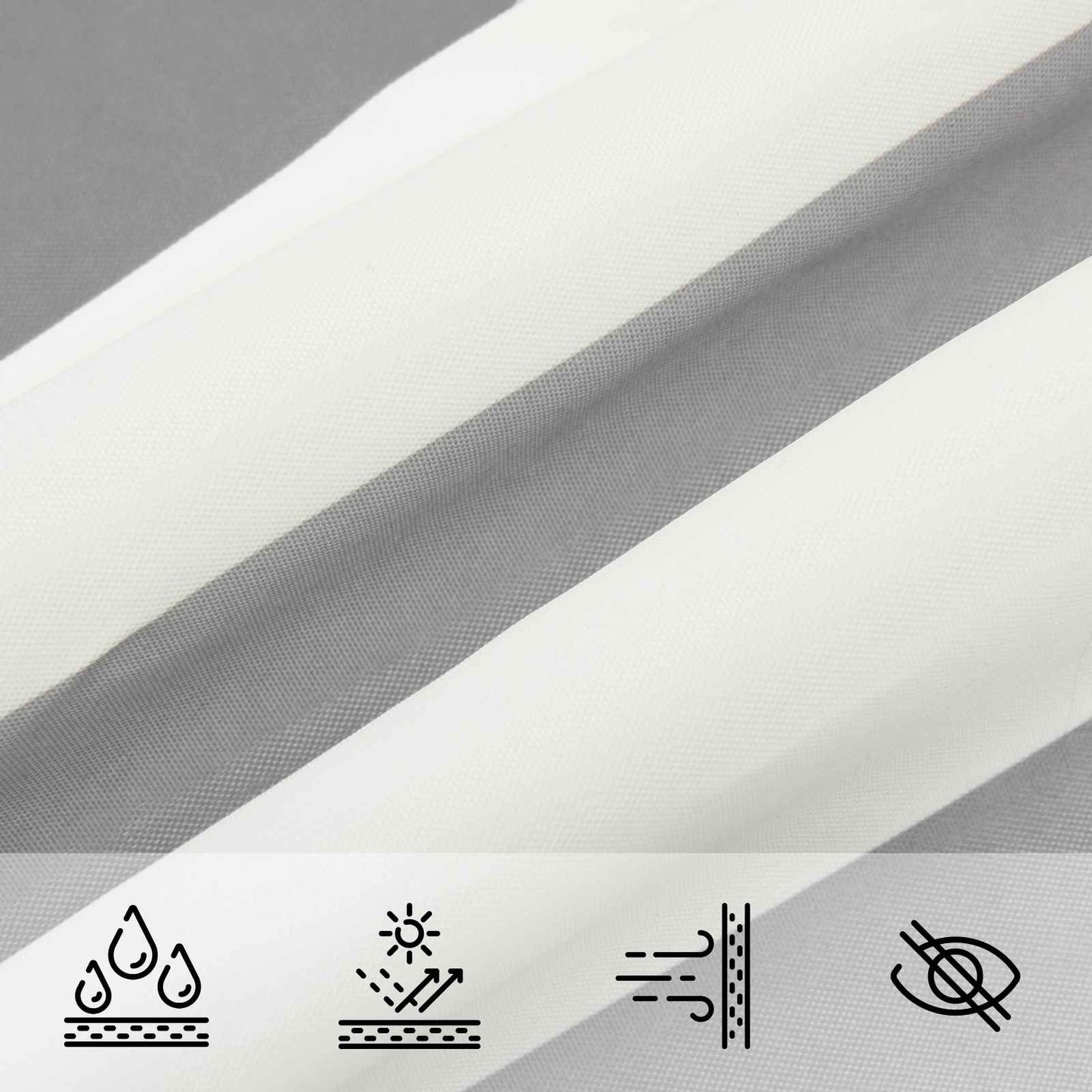 Sun Shade Sail Light Grey and White 4.5 x 3 m