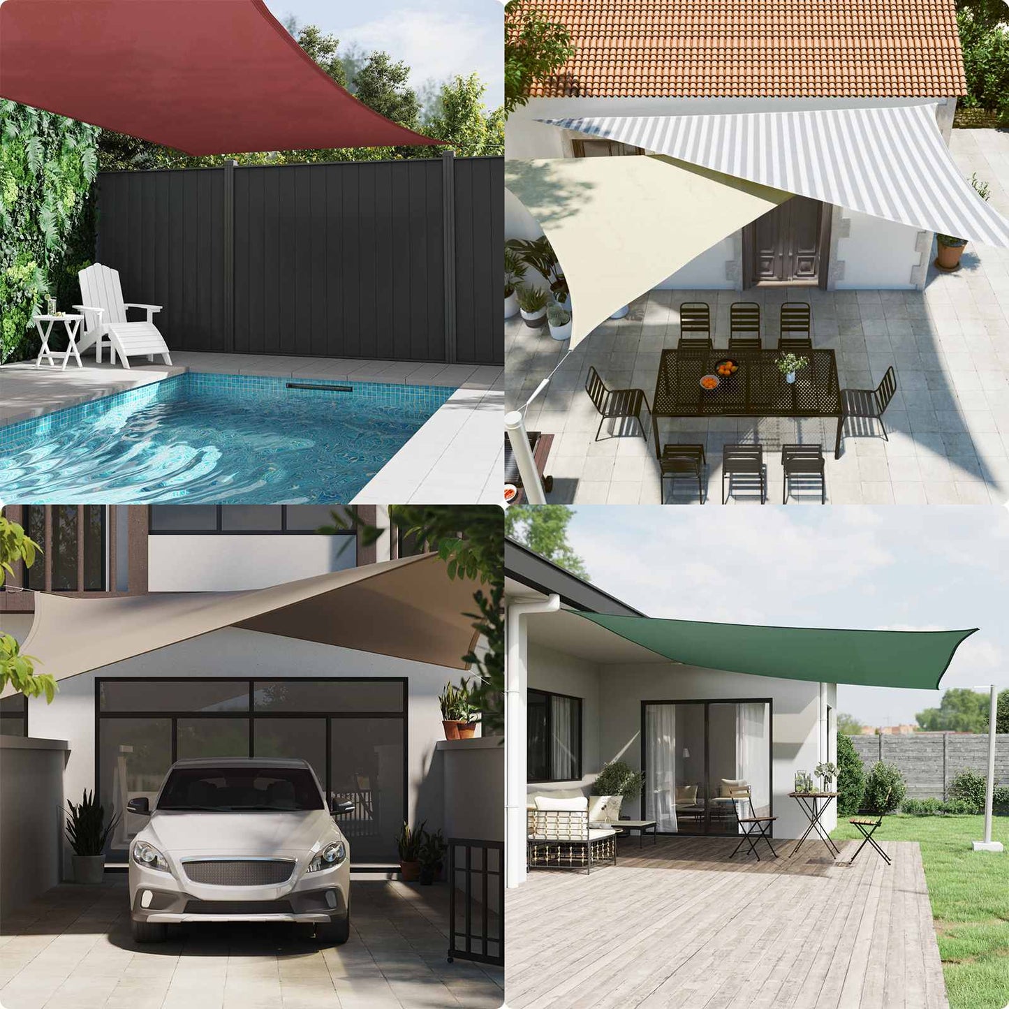 Sun Shade Sail Light Grey and White 4.5 x 3 m