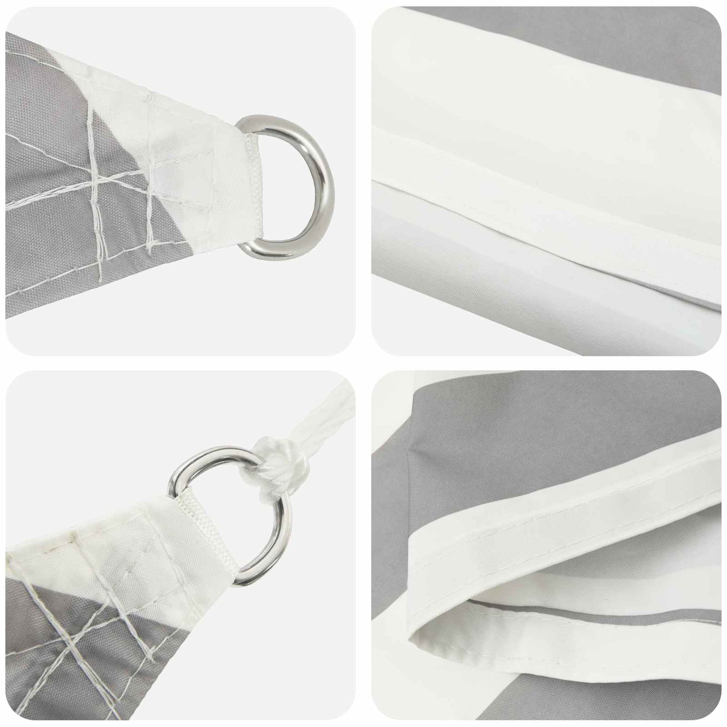 Sun Shade Sail Light Grey and White 6 x 3 m
