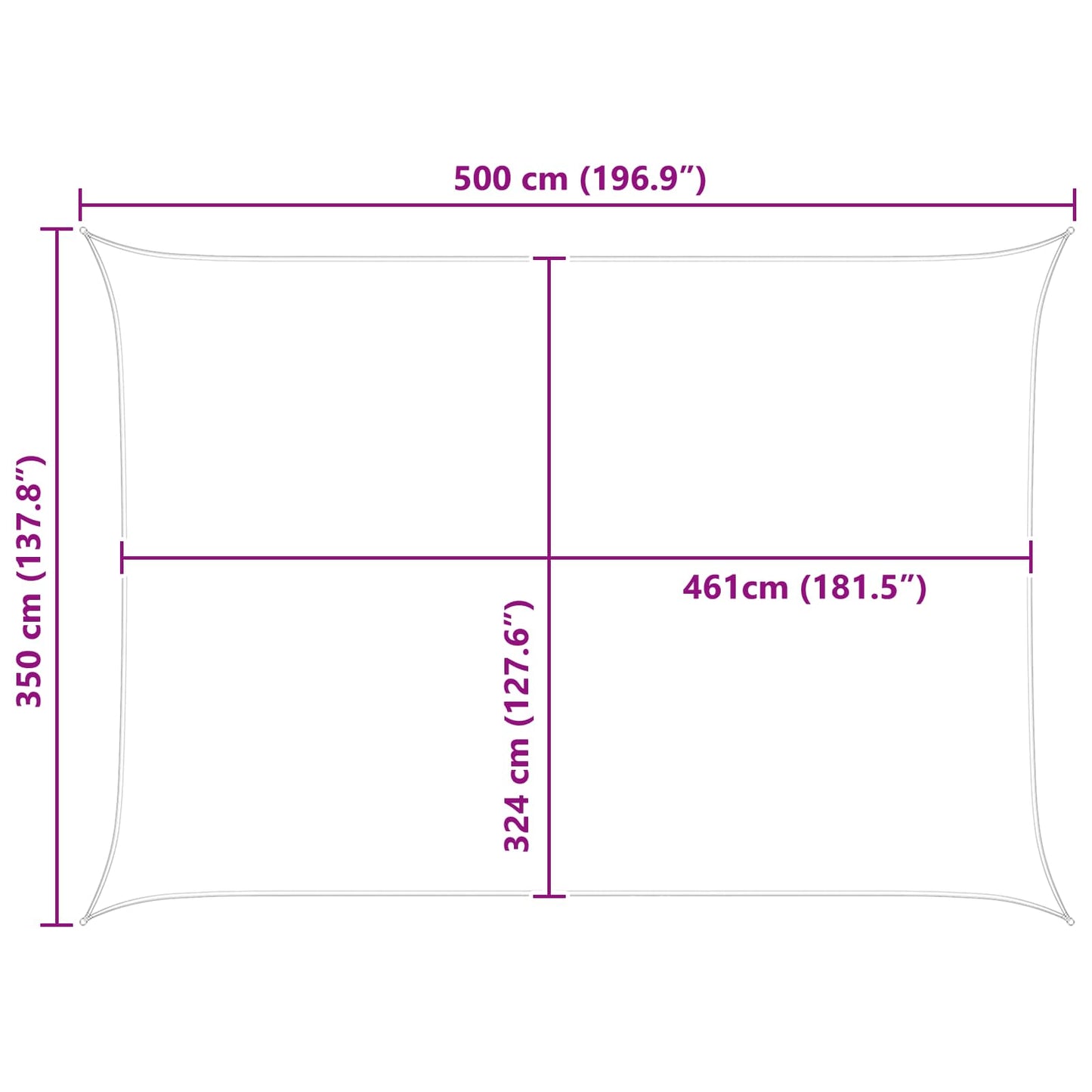 Sun Shade Sail Light Grey and White 5 x 3.5 m