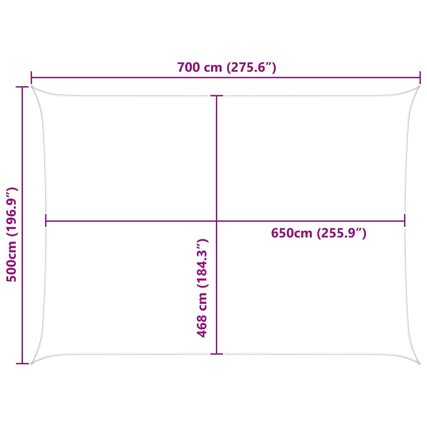 Sun Shade Sail Light Grey and White 7 x 5 m